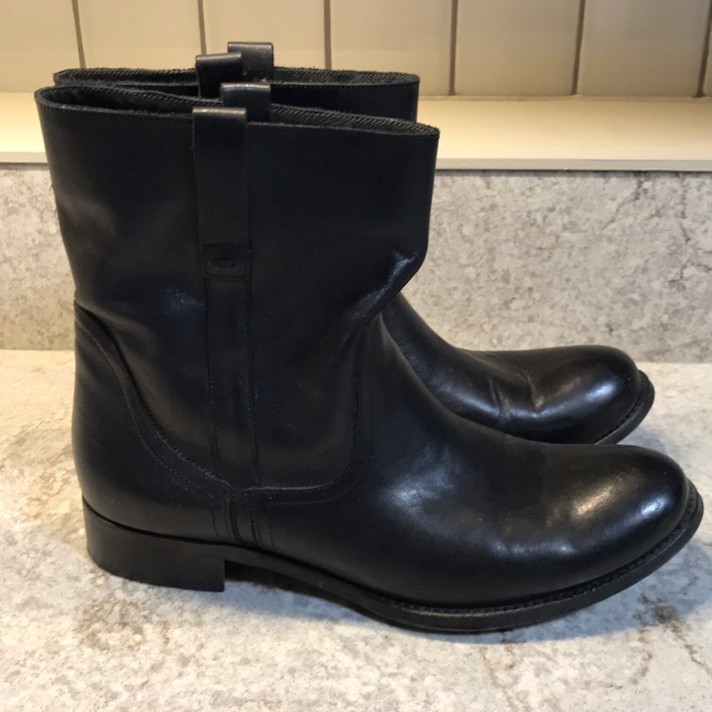 Black Leather Ankle Boots